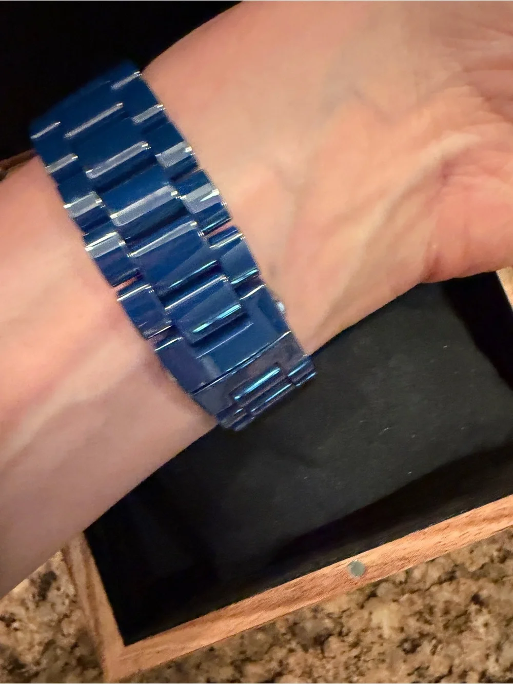 Shinola Blue Chronograph Stainless Steel Watch